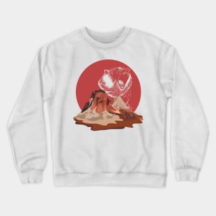 Bear Roaring in Red Mountain Landscape | Gift Idea for Travelers who love Hiking or Camping | Wanderlust T-Shirt T-Shirt Crewneck Sweatshirt